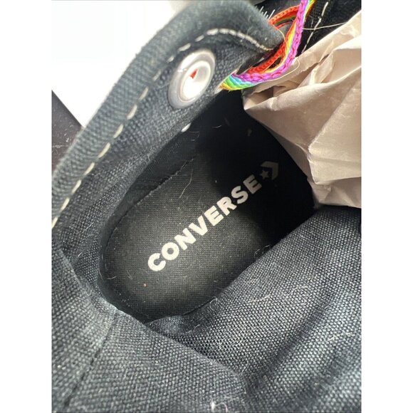 Converse Chucks Pride Sneakers Mens 4 Womens 6 Custom Made Black White Rainbow - Picture 5 of 14